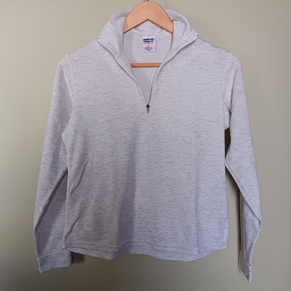 VTG Patagonia Capilene Midweight Zip-T Baselayer Shirt Woman's S Made In USA